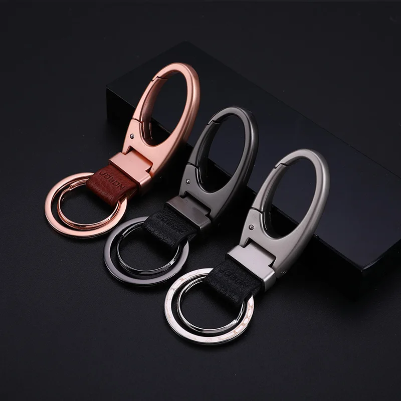 Jobon Luxury Car Key Chain Women Men Keychains Classic Leather Key Ring