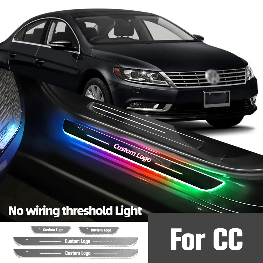 

For Volkswagen VW CC 2010-2016 2013 2014 2015 car door window light Custom logo LED welcome threshold accessories for foot lamps
