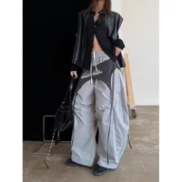Women's Y2K Style Wide Leg Cargo Pants Cross-layer Straps Design Casual Hip Hop Dance Streetwear Trousers - Image 4