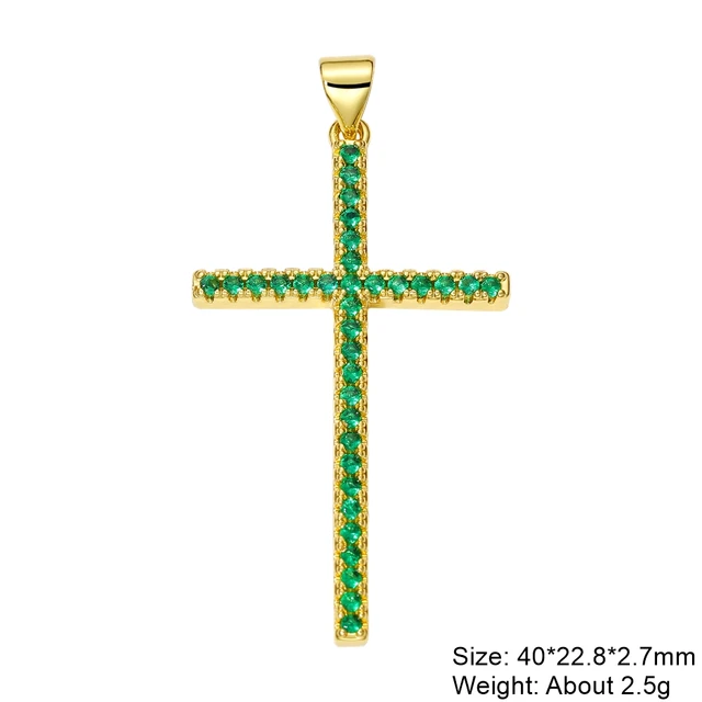Juya Handmade 18K Real Gold Plated Decoration Zirconia Christian Cross