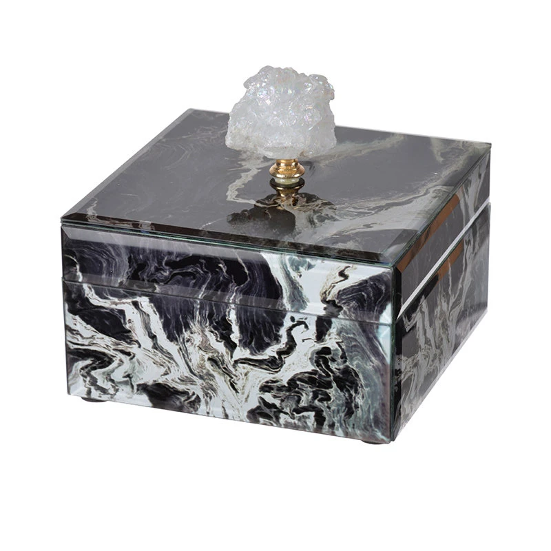

Modern Simple Crystal Decorative Glass Jewelry Storage Box Storage Box Ornaments