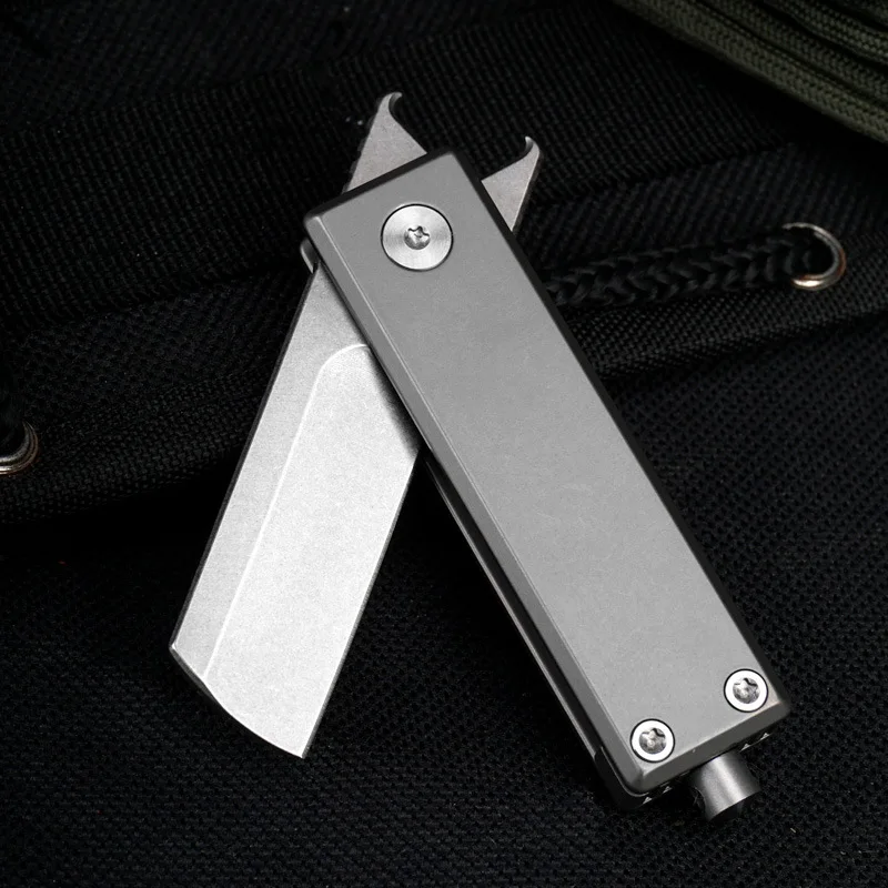 

Titanium Alloy Folding Knife for Men Gift Pocket Knife Keychain Unboxing Broken Window Multitool Survival EDC Gadgets with Box