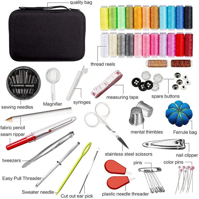 Sewing Kit, Zipper Portable Mini Sewing Kits for Adults, Kids, Traveler,  Beginner, Emergency, Family Repair, Sewing Supplies with 12 Color Thread