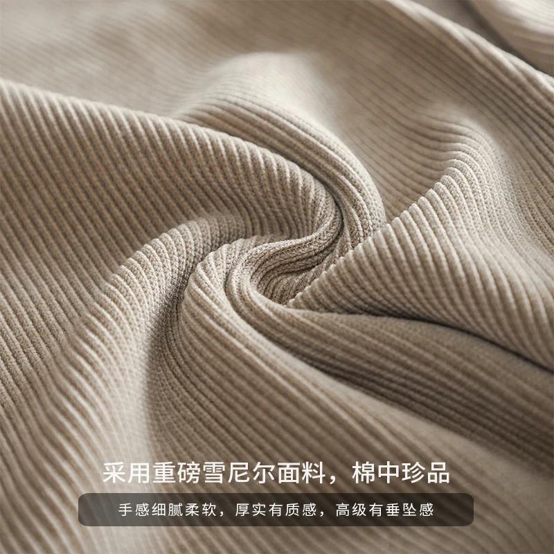 DUKEEN Men Chenille Yarn Fabric Pants Autumn Winter Drawstring Loose Sweatpants Highstreet Casual Fleece Trousers