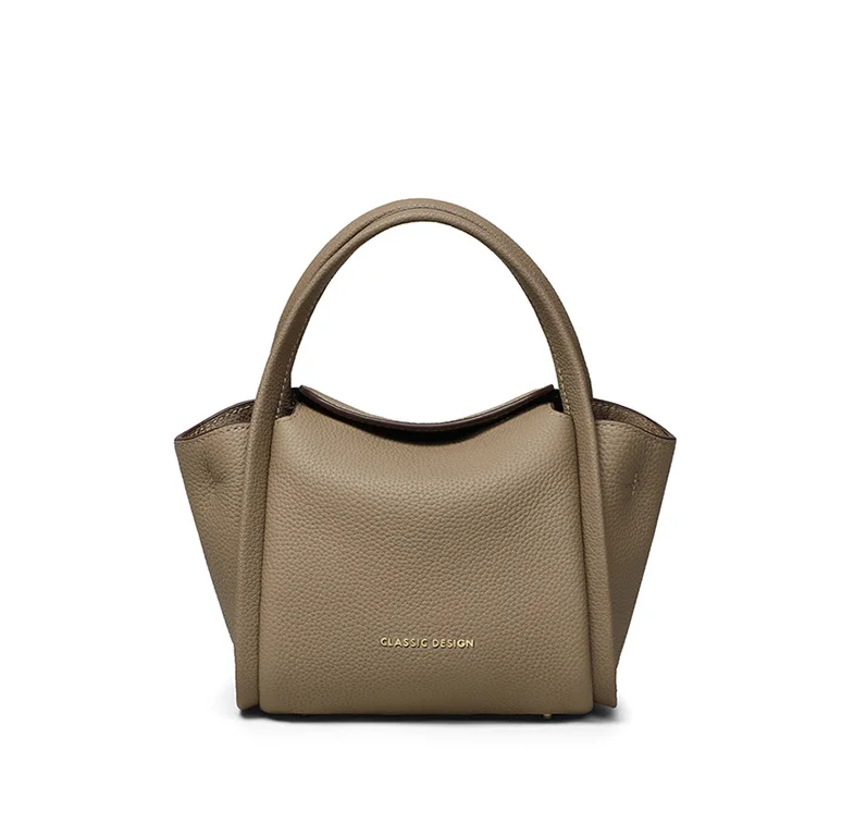 2024 Nouveau sac à bandoulière en cuir véritable pour femme, panier à légumes, seau à eau, sac léger de luxe, petit sac à main_voghion.com