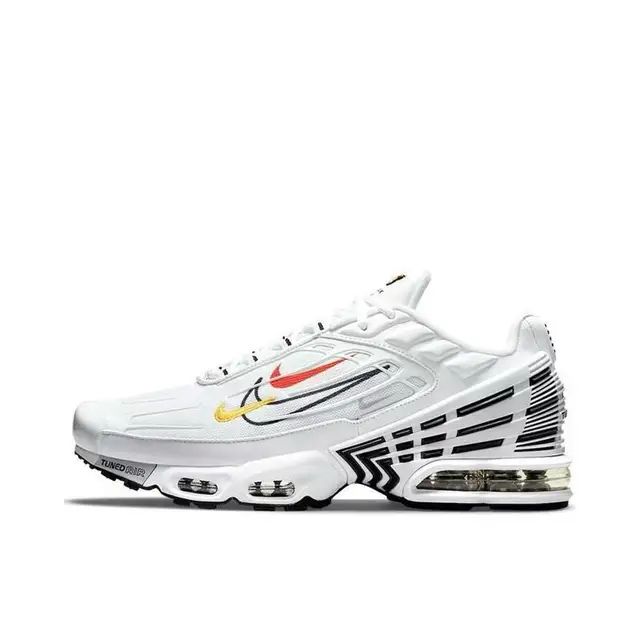 Nike Air Max Plus 3 Men's Running Shoes Are Non Slip, Durable, Shock-absorbing, Breathable, Comfortable, and Casual in White