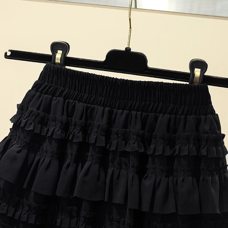 short skirt White Elastic High Waist Mini A-Line Skirt Women Summer 2021 Korean Fashion Solid Kawaii Cake Short Skirts Womens Faldas Mujer nike skirt