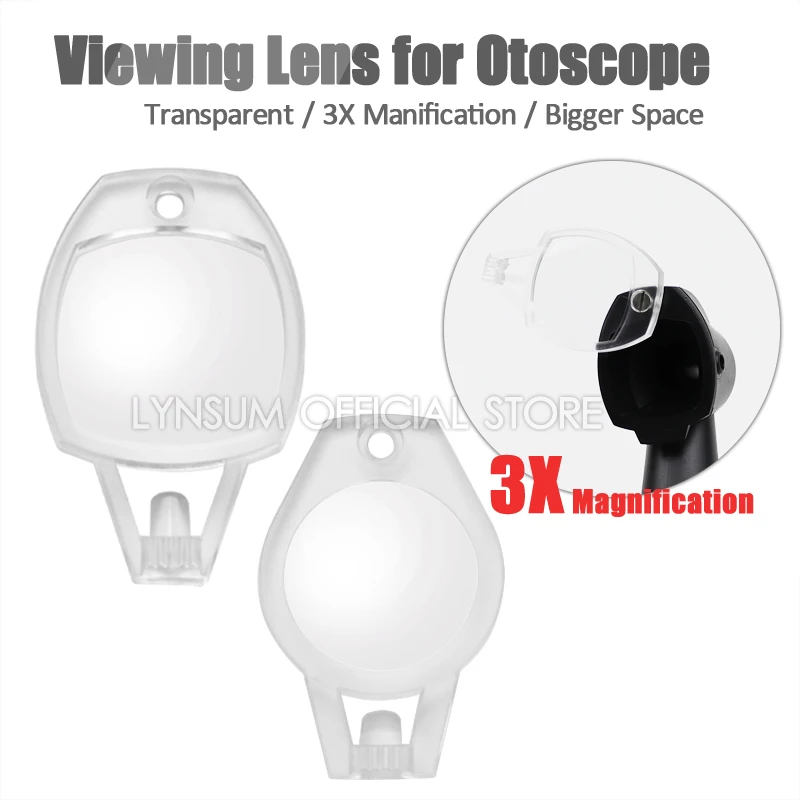 

Plastic Transparent Spare Viewing Window Lens Parts Replacement Glasses 3X Magnification Accessory for Ear Endoscope Otoscope