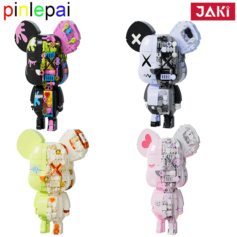 

Pinlepai Jaki Bear Blocks Building Block Bricks Brick Robot Mechanical Grand Model Color Love Technical Kit Toys For Children