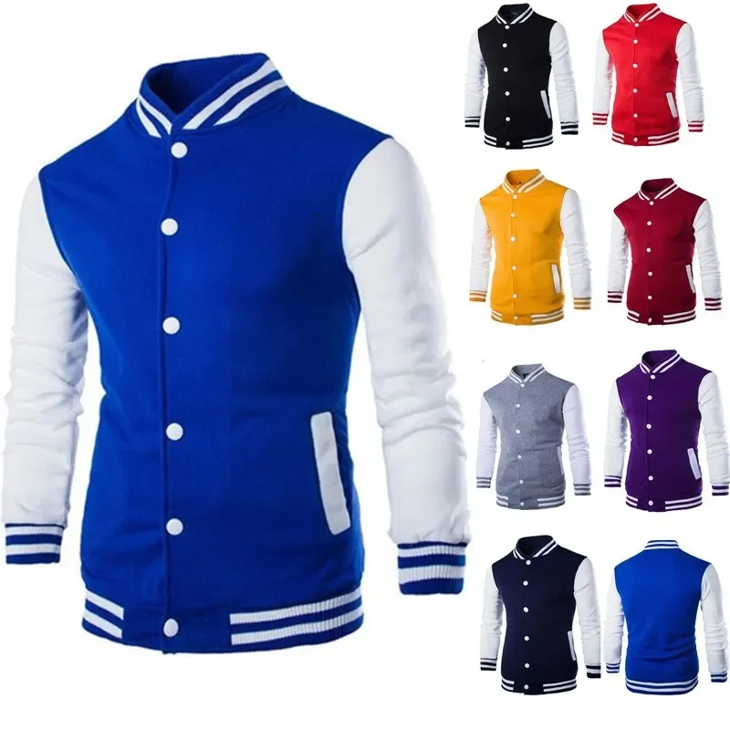 Fashion Slim Fit Baseball Men's Coat Personalized Casual Sports Male Jacket  New Printed Stand Up Collar Cardigan Outwear 2023