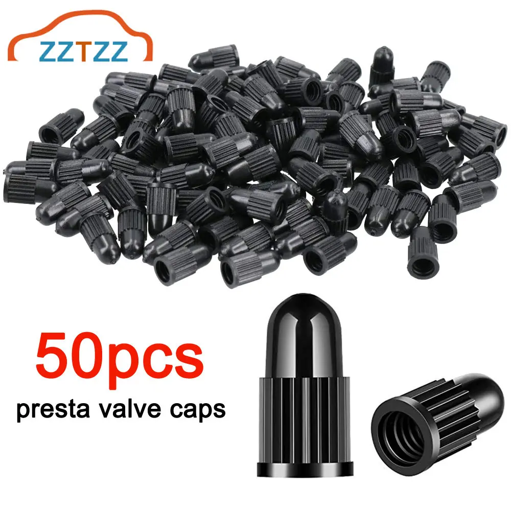50 Pieces Bicycle Presta Valve Cap Plastic Presta Cycling Valve Cap