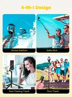 AOCHUAN 1-Axis Handheld Gimbal Stabilizer Selfie Stick Tripod with Fill Light AI Face Tracking Gesture Operation Multipurpose - Image 3