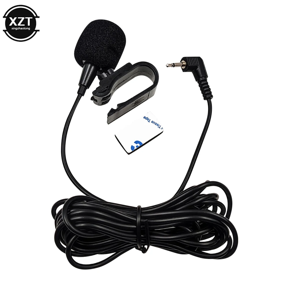 Car Sticky Microphone 2.5mm Connector Plug Car Pioneer Microphone Stereos Radio Receiver Bracket and Windproof Foam