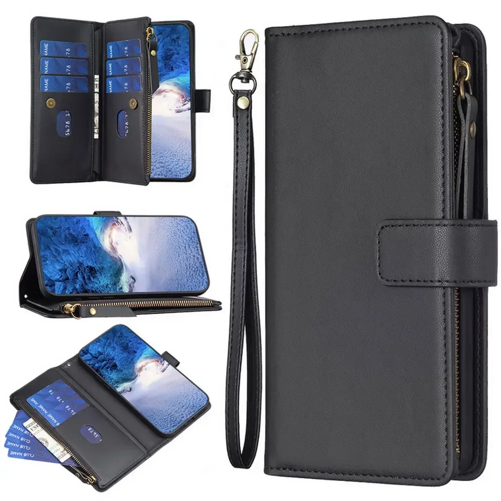 

For Xiaomi Poco C65 2023 Flip Cover Leather Zipper Wallet Book Funda For Poco X3 X5 F5 M6 Pro Case M5S F3 X3 NFC C55 C51 Etui