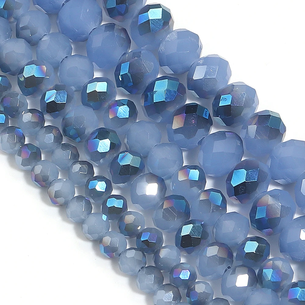 Round Faceted Colorful Glass Beads for Jewelry Making and DIY Projects