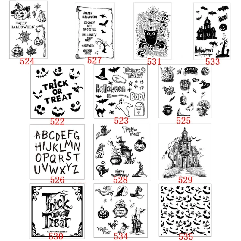 Decorative Stamps Sheet Transparent Silicone Seal Clear Stamp For DIY Craft Card Photo Album Making Happy Halloween Prop clear stamps clear rubber stamps
