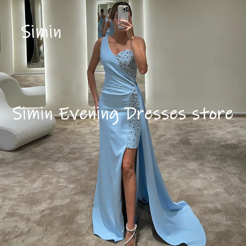

Simin Satin Mermaid One-shoulder Sequins Populer Formal Prom Gown Floor-length Evening Elegant Party dresses for women 2023