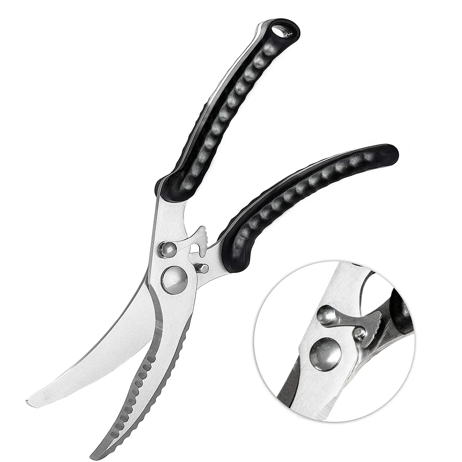 Poultry Shears with Serrated Edge, No Rust Spring Loaded