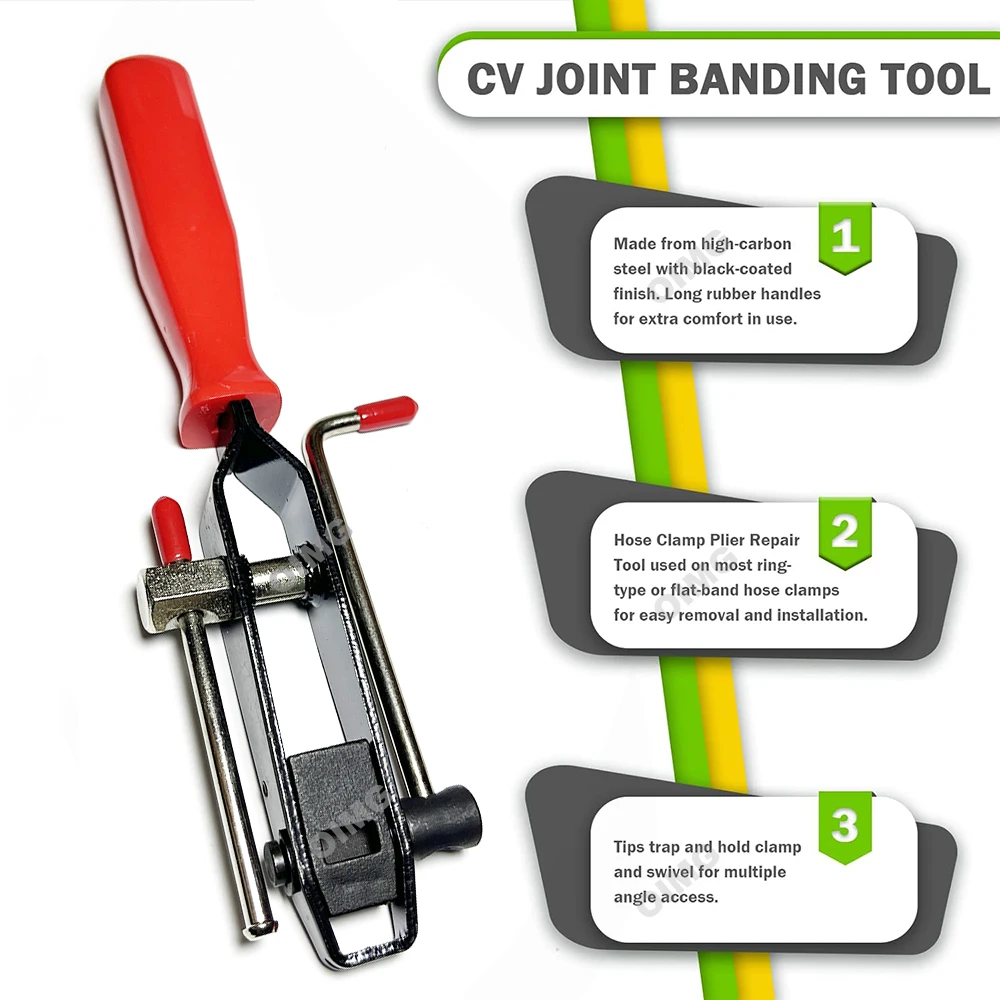자동 CV 조인트 부트 클램프 플라이어, 이어 클램프 밴딩 도구, 스위블 플랫 밴드 호스 클램프 플라이어, 냉각 시스템용 자동차 수리 도구