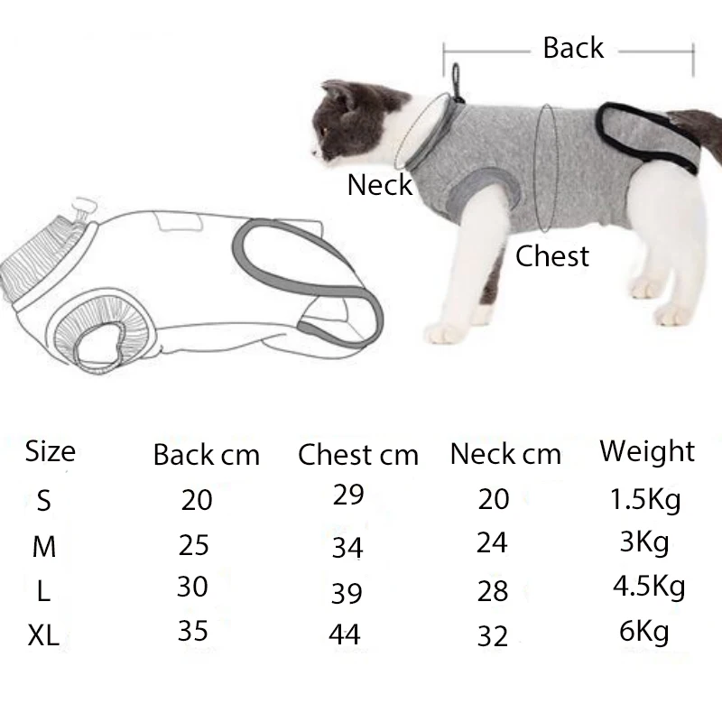Cat Weaning Sterilization Suit Small Dog Cats Jumpsuit Anti-lick Recovery Clothing After Surgery Cute Print Pet Care Clothes Pet Clothes