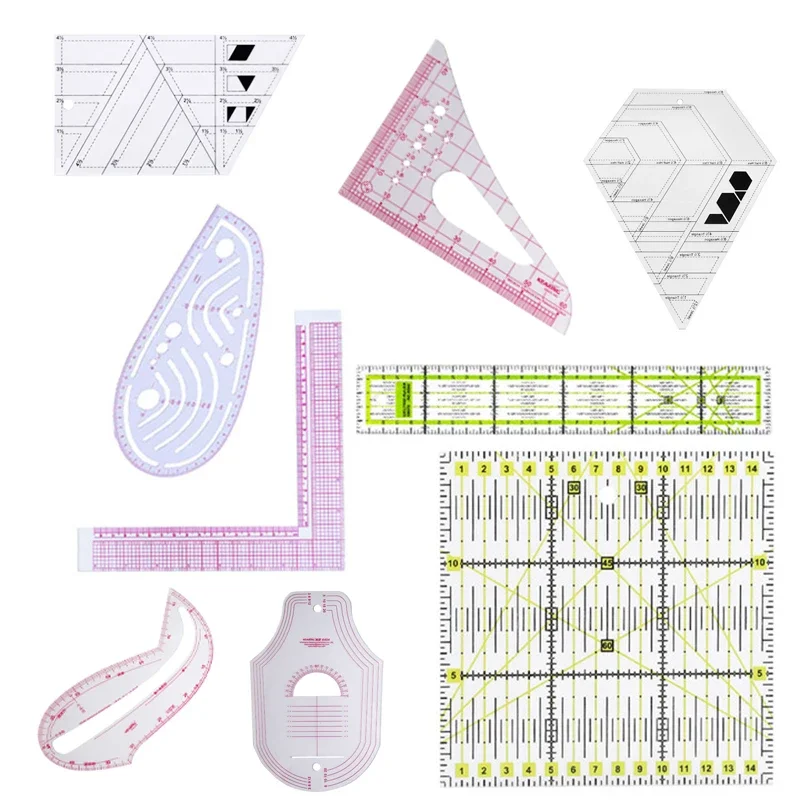 2Pcs L Shape Sewing Ruler Clothing Patchwork Ruler Sewing Cutting Ruler