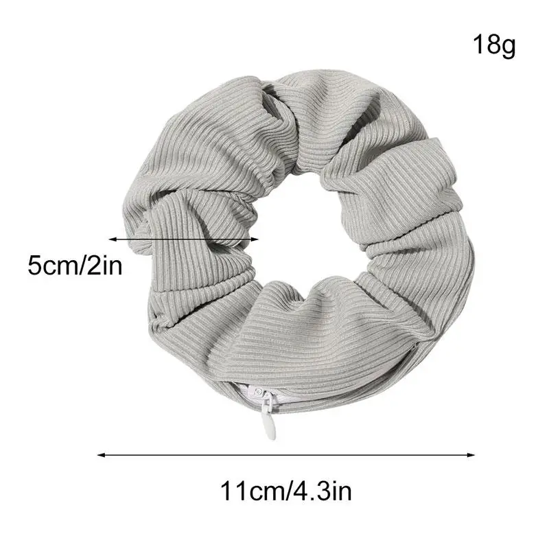 New Solid Color Novelty 2022 Designs Zipper Scrunchies Women Creative Velvet Hairbands Brand Quality Pocket Scrunches With Zip hair clips for long hair