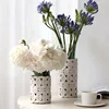 Woven Leather Glass Vase Home Decor Tabletop Vase Ornament Modern Transparent Straight Glass Flower Arrangement Home Accessories 5