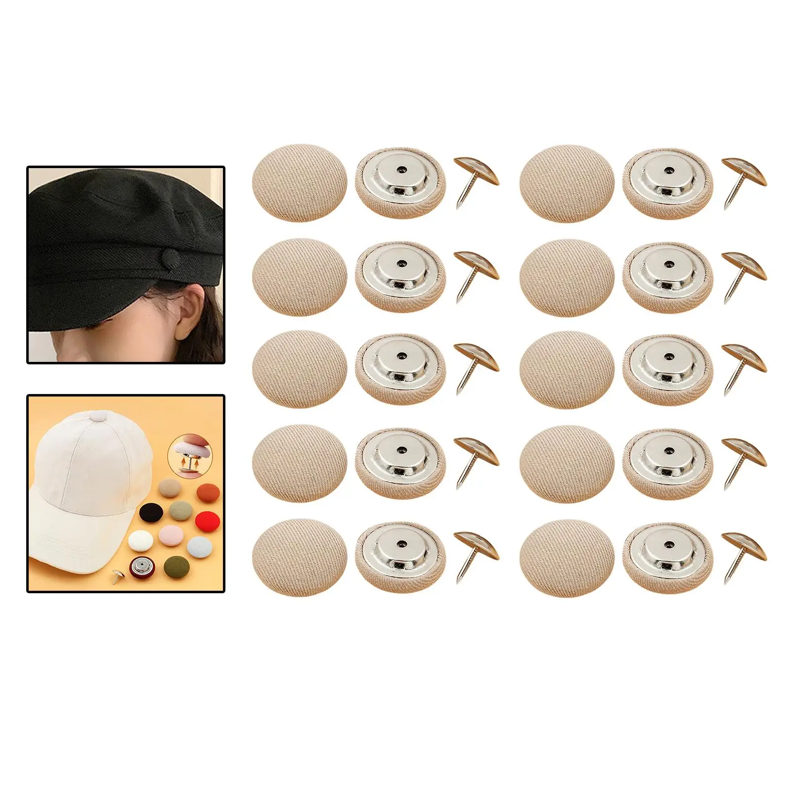 20 Pieces Colored Round Button Sewing Accessories Overcoat DIY Fabric Covered Buttons Sewing Button for Jacke Bags Baseball Cap 5