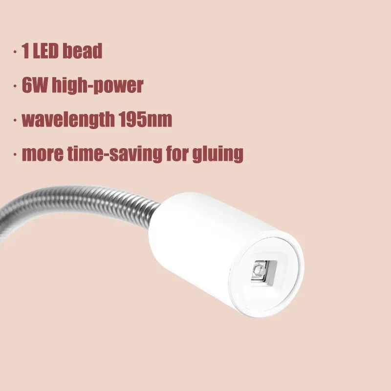 UV LED Nail Light for Drying Gel Nail Polish Clip-On Flexible Desk Nail Lamp with USB Portable Nail Dryer Manicure Salon Tool 2
