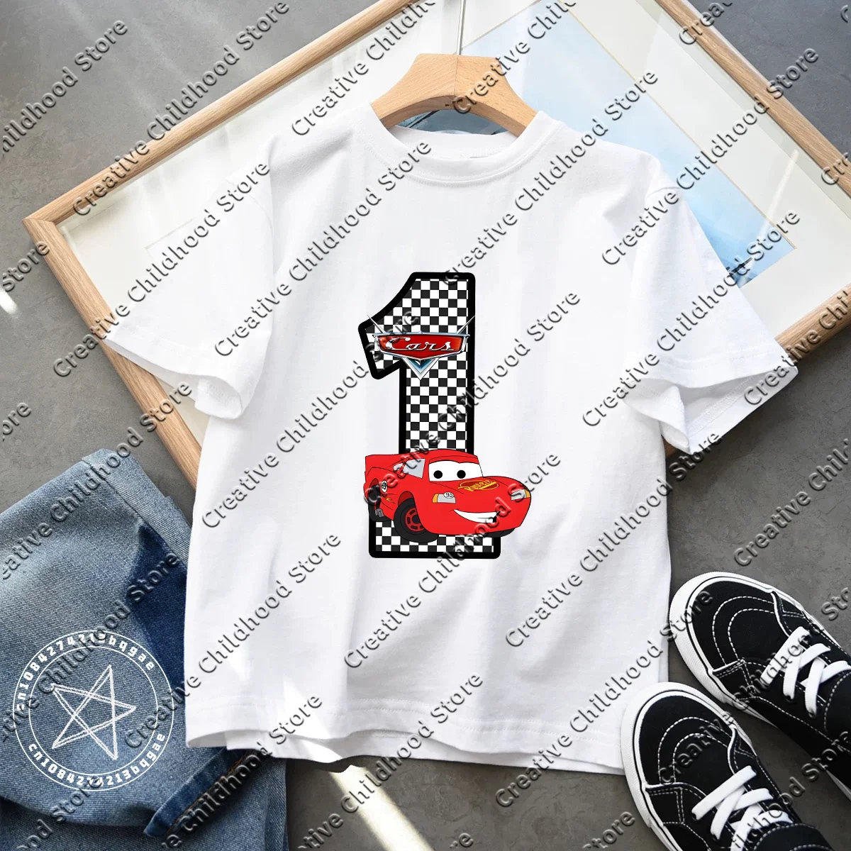 Disney Summer McQueen Cars Birthday Number 0-9 Children Clothes Kawaii Anime Cartoons Kids Boy Girl Hip Hop T Shirts Casual Top 6