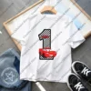 Disney Summer McQueen Cars Birthday Number 0-9 Children Clothes Kawaii Anime Cartoons Kids Boy Girl Hip Hop T Shirts Casual Top 6