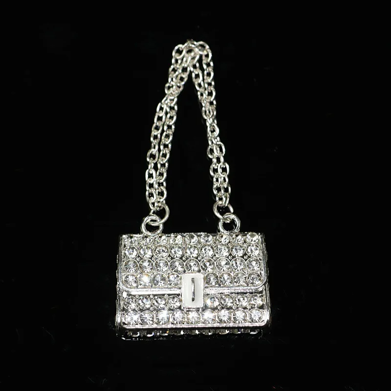 2Pcs Metal Full Diamond Bow Heart Mirrow Handbag Parfum Bottle Junk Phone Case Decoration Charm Accessories Flat Back DIY Craft 3