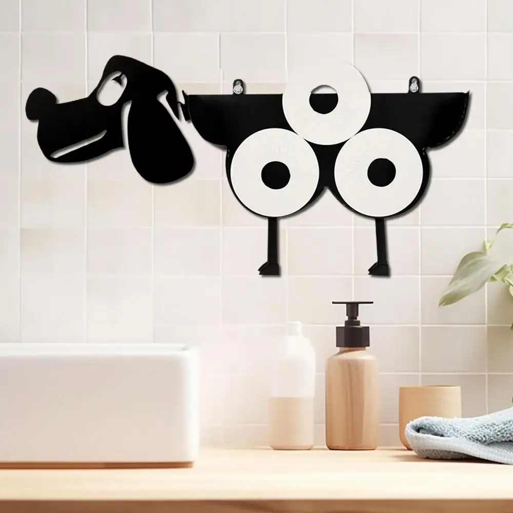 Description Picture 2 of itemDog Toilet Paper Holder Animal Shape Toilet Paper Racks Dog Shape Toilet Tissue Rack Toilet Paper Basket Holder Bathroom Tools