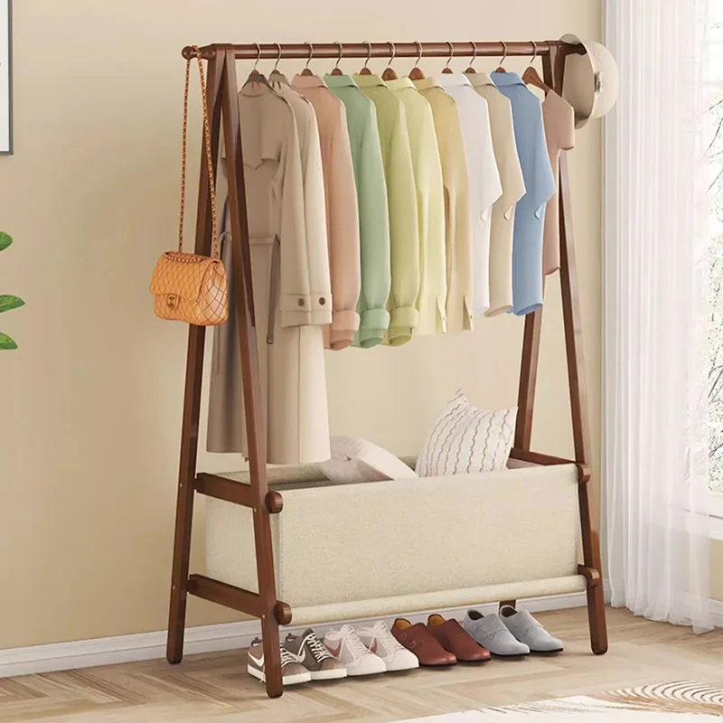 Wood Shelfs Clothes Rack Minimalist Floor Bedroom Stand Closets Clothing Rack Nordic Modern Arara De Roupa Home Furniture