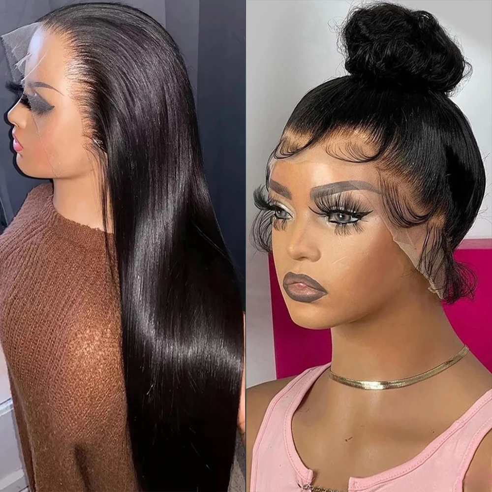360 Glueless Full Lace Frontal Wig Human Hair PrePlucked Brazilian Bone Straight 13x4 HD Lace Frontal Human Hair Wigs Women