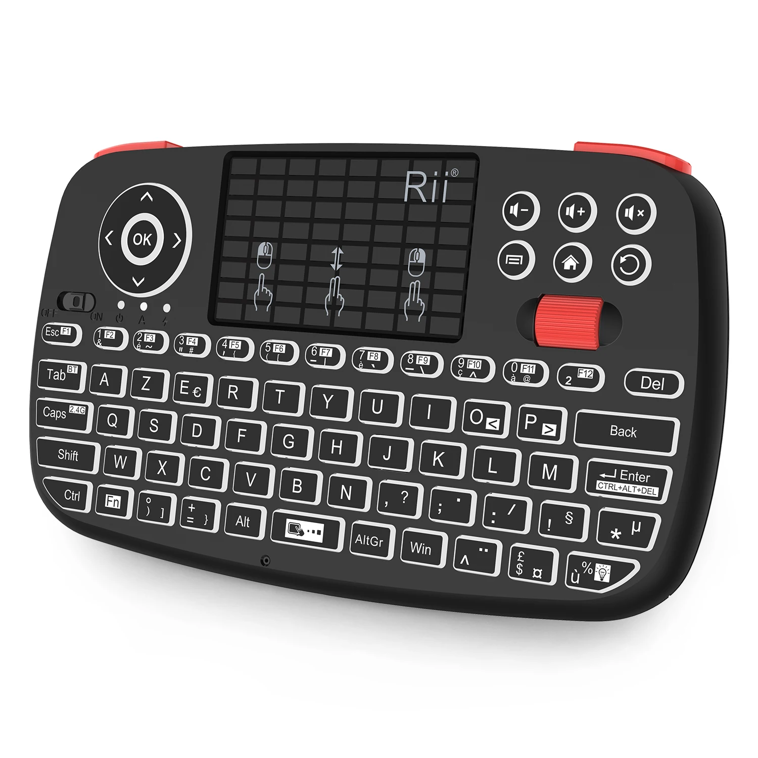 Rii-Mini clavier sans fil Bluetooth i4, souris rétroéclairée