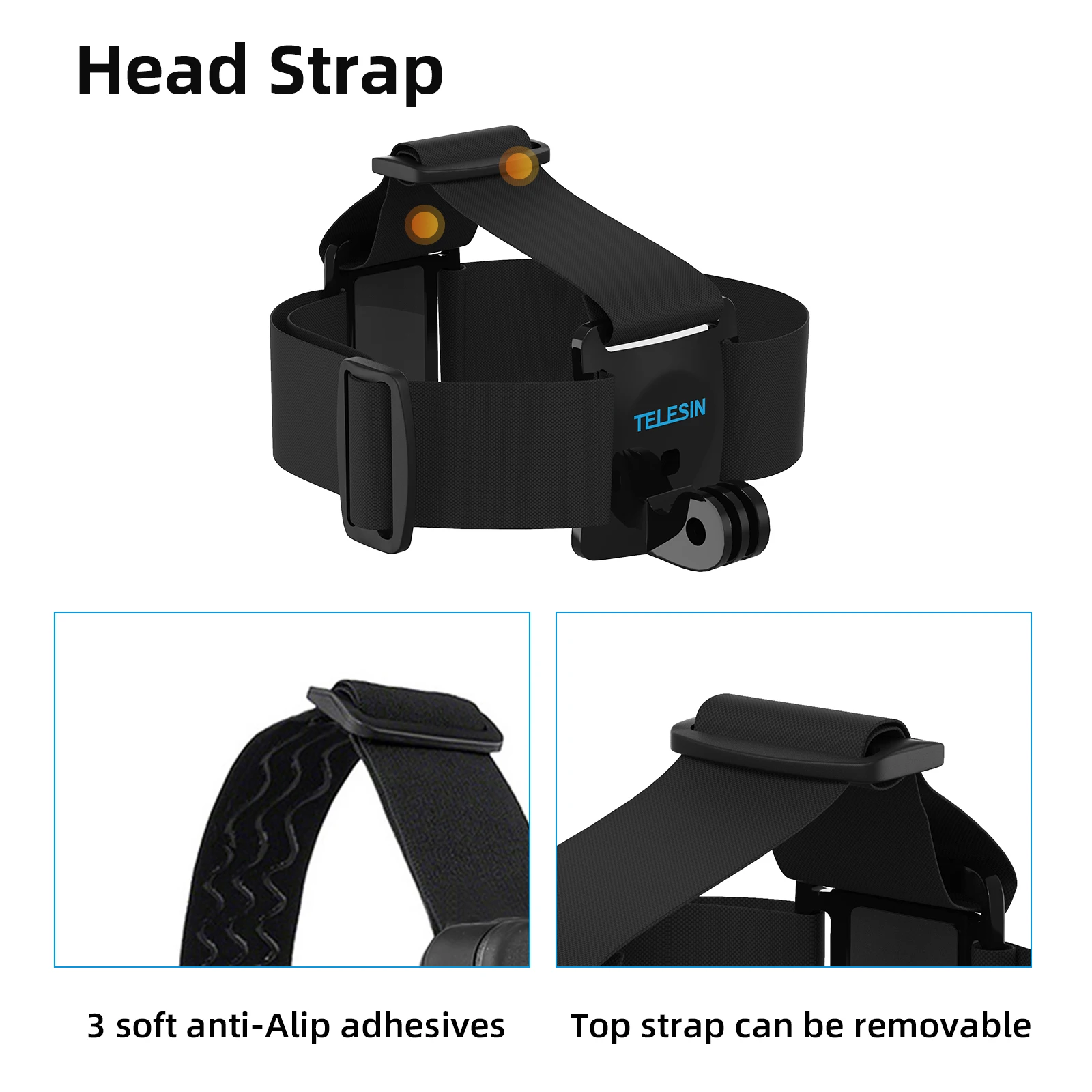 TELESIN Action Camera Head Strap Chest Belt Mount Mount For