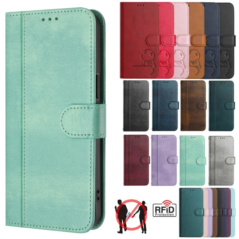 Premium Magnetic Leather Wallet Case with Stand