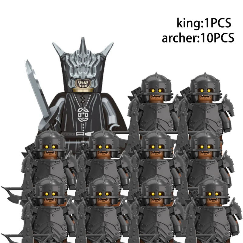 9PCSDIY Medieval Elf Soldaten Schutz Action Puppe Mini Baustein Puppe Montage Baustein MOC kinder Spielzeug – Detail 10