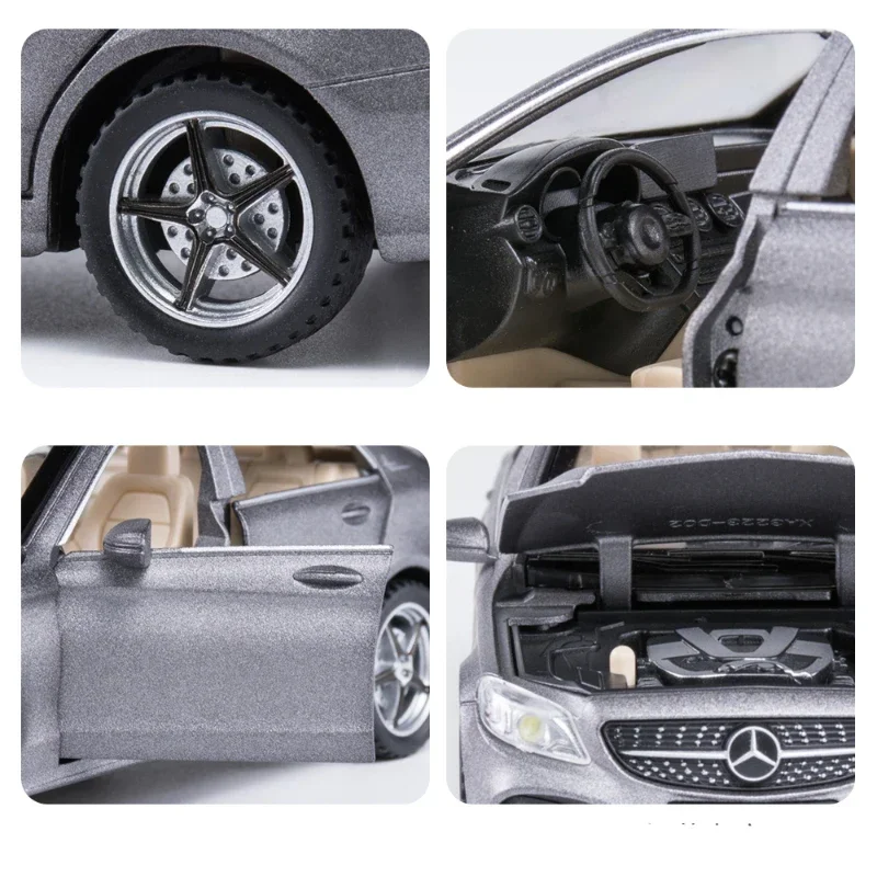 1:32 Benzs C-Class C260L Alloy Car Model Diecasts Metal Toy Vehicles Car Model Collection Sound Light High Simulation Kids Gift 4