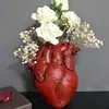 Heart Shape Flower Vase Desktop Reisn Plant Pot Sculpture Model Art Vases for Home Decor Bedroom Countertop Ornament Gifts 4