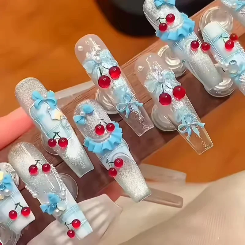 1 Pc 귀여운 실리콘 네일 아트 원래 금형 날개 발레 Bowknot 체리 크리 에이 티브 3D 네일 장식 투명 템플릿 금형