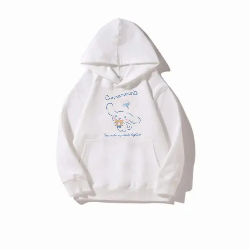 

Cinnamoroll Children's Hoodies Kawaii Sanrio Cartoon Cute Anime Student Autumn Winter Warm Plush Decorate Christmas Gifts Girls