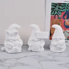  Gnome Candle Silicone Mould Easter Dwarf Plaster Silicone Mold Faceless Old Man Ornaments Mold for DIY Crafts Home Decor 