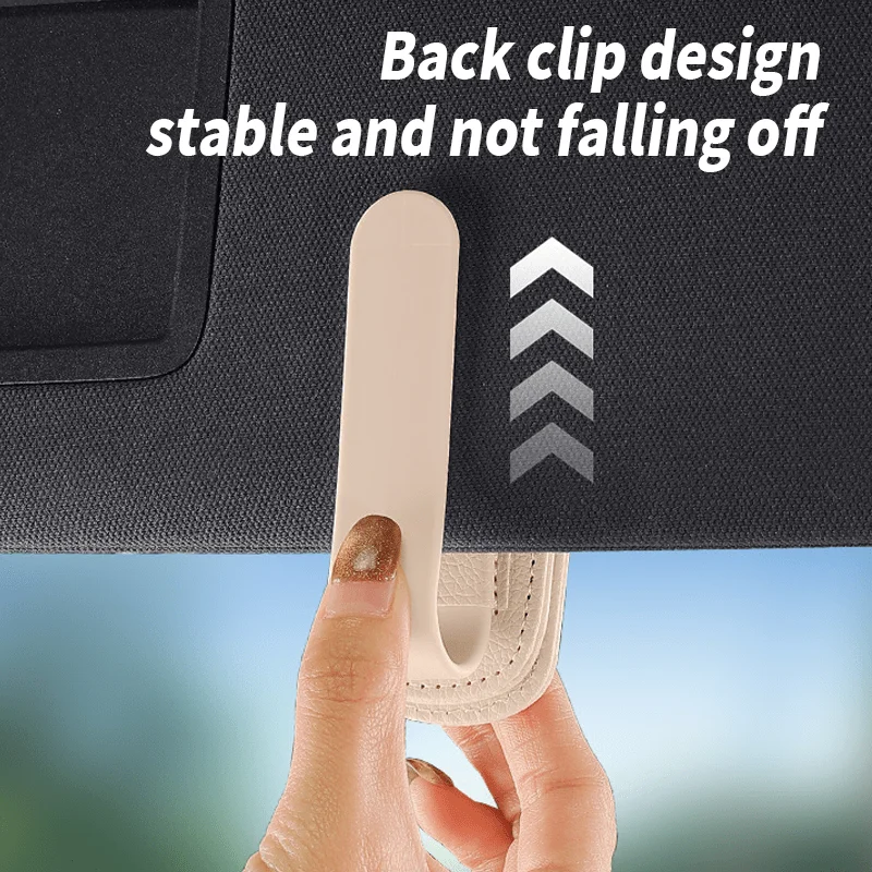 1pc Car Glasses Holders - Magnetic Faux Leather Clip for Eyewear on Car Visor - Organizer for Glasses, Cards, And Tickets