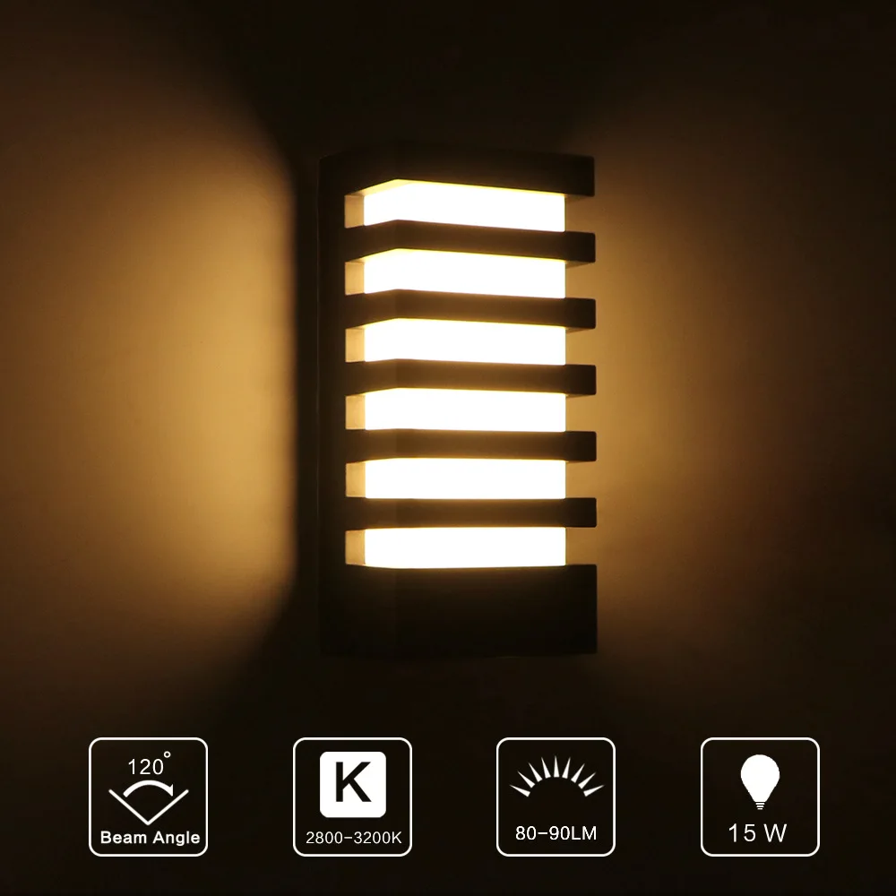 LED Wall Light COB Decoration Lamp 15W Modern Simple Waterproof Wall Floodlight For Cafe Porch Courtyard Garden Corridor
