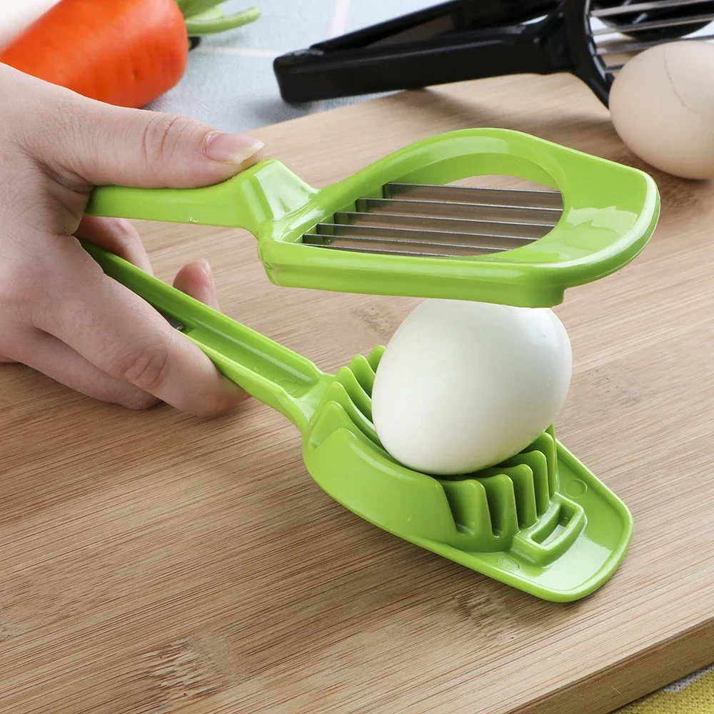 Stainless Steel Egg Slicer Handheld Mushroom Kiwi Divider Tomato Cutter Multifunction Slicing Fruit Vegetable Mold Kitchen Tool