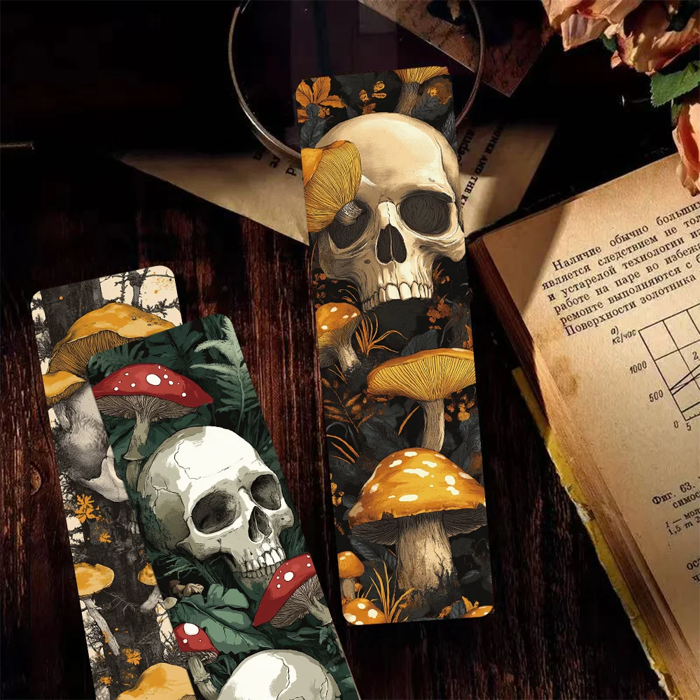 Bookmarks Stationery Supplies 30pcs gothic style mushroom skull bookmarks reading book pages books labeling cards student office supplies creative gifts DIY