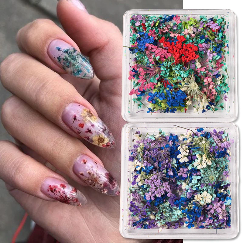 Nail Art DIY Decorations Japanese Style Gel Dried Flower For Nails Art Jewelry Charms Flower Beauty Salon Decoration 5