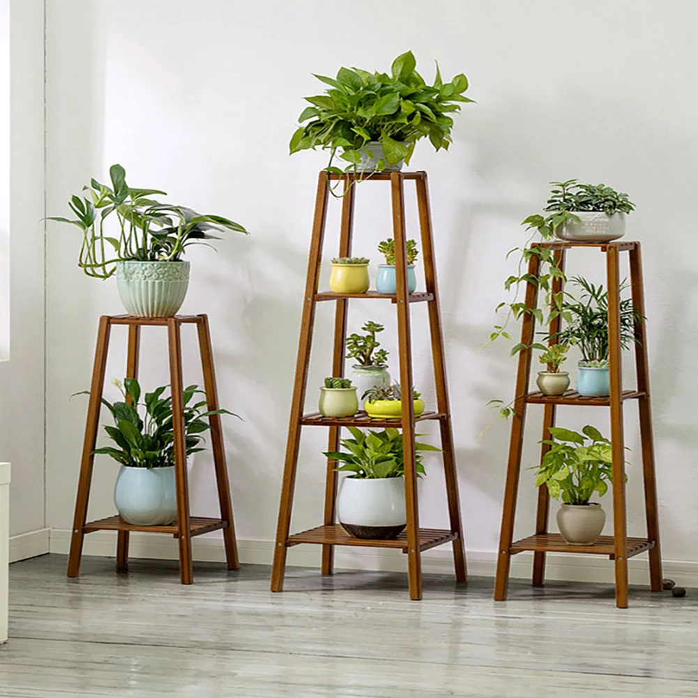 【Breeins】Vintage Tiered Indoor Plant Stand Solid Wood Display Shelf Plants Storage Decoration Home Office Outdoor